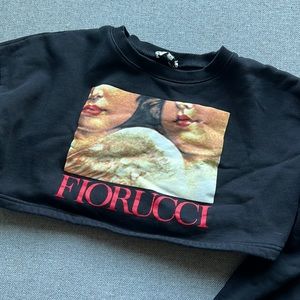 Fiorucci Black Cropped Sweatshirt